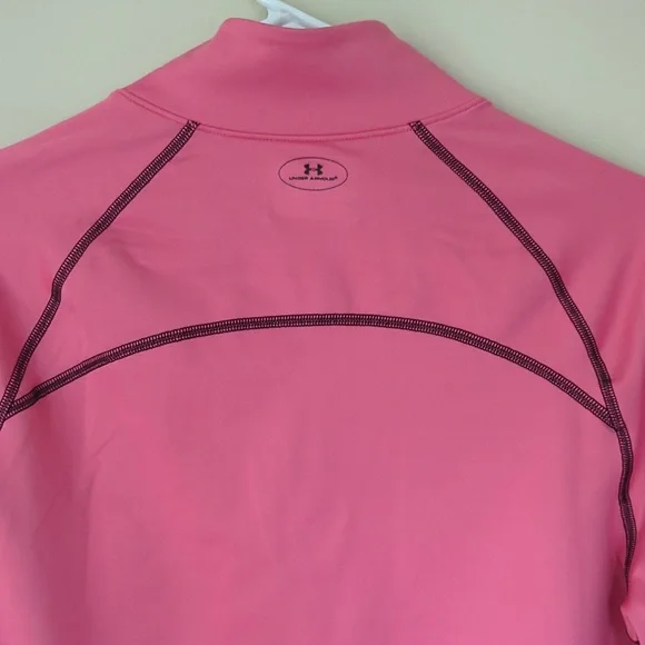 Under Armour Cold Gear Semi-Fitted Long Sleeve Athletic Top L Pink - Picture 10 of 14